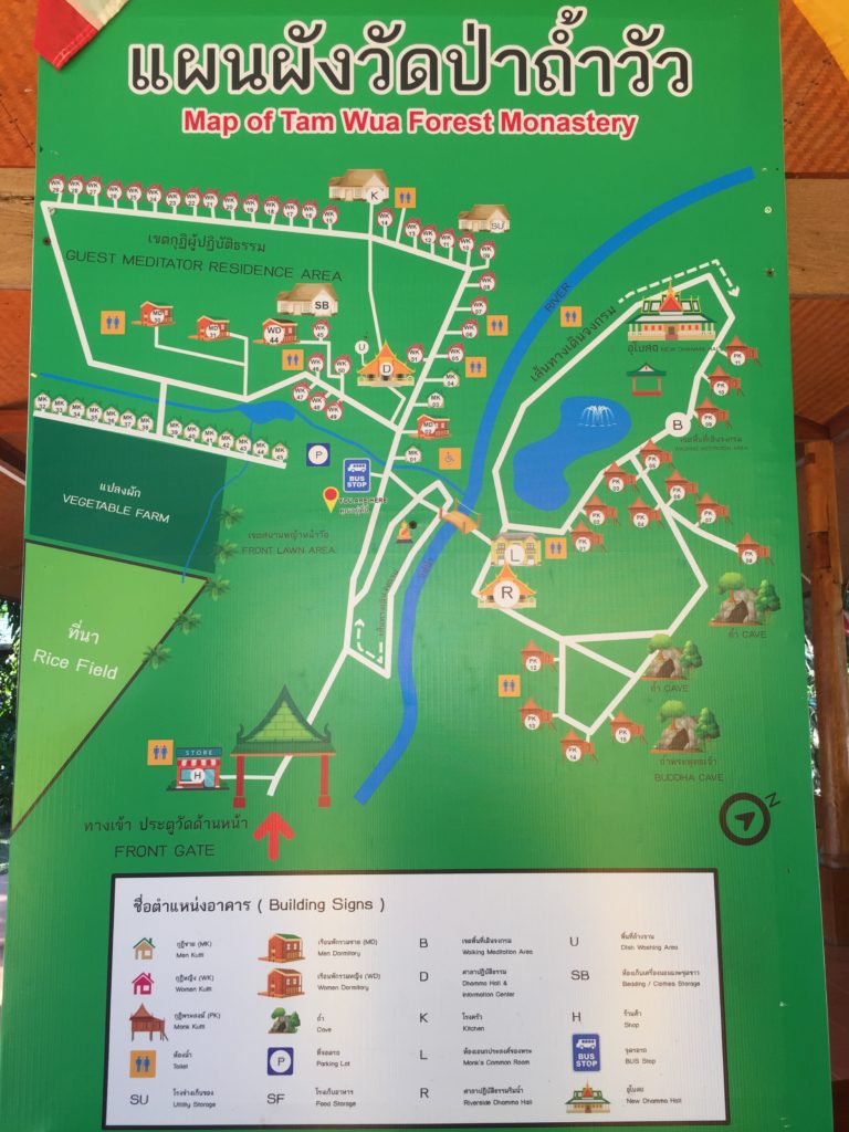 Plan terenu klasztoru Wat Pa Tam Wua.