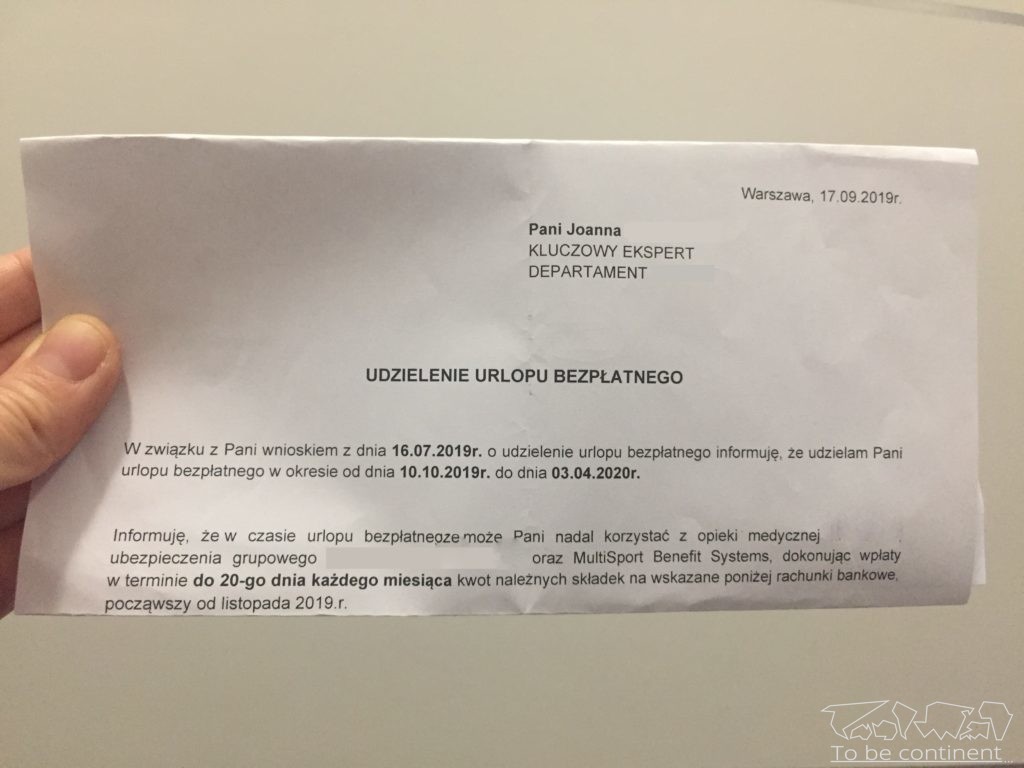 Urlop bezpłatny udzielany jest na piśmie.